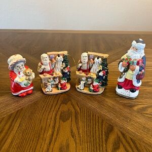 Charming Vintage Holiday Santa and Mrs. Claus Figurine Set
